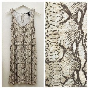 COPY - H&M Python Print Jersey Viscose Drawstring Dress